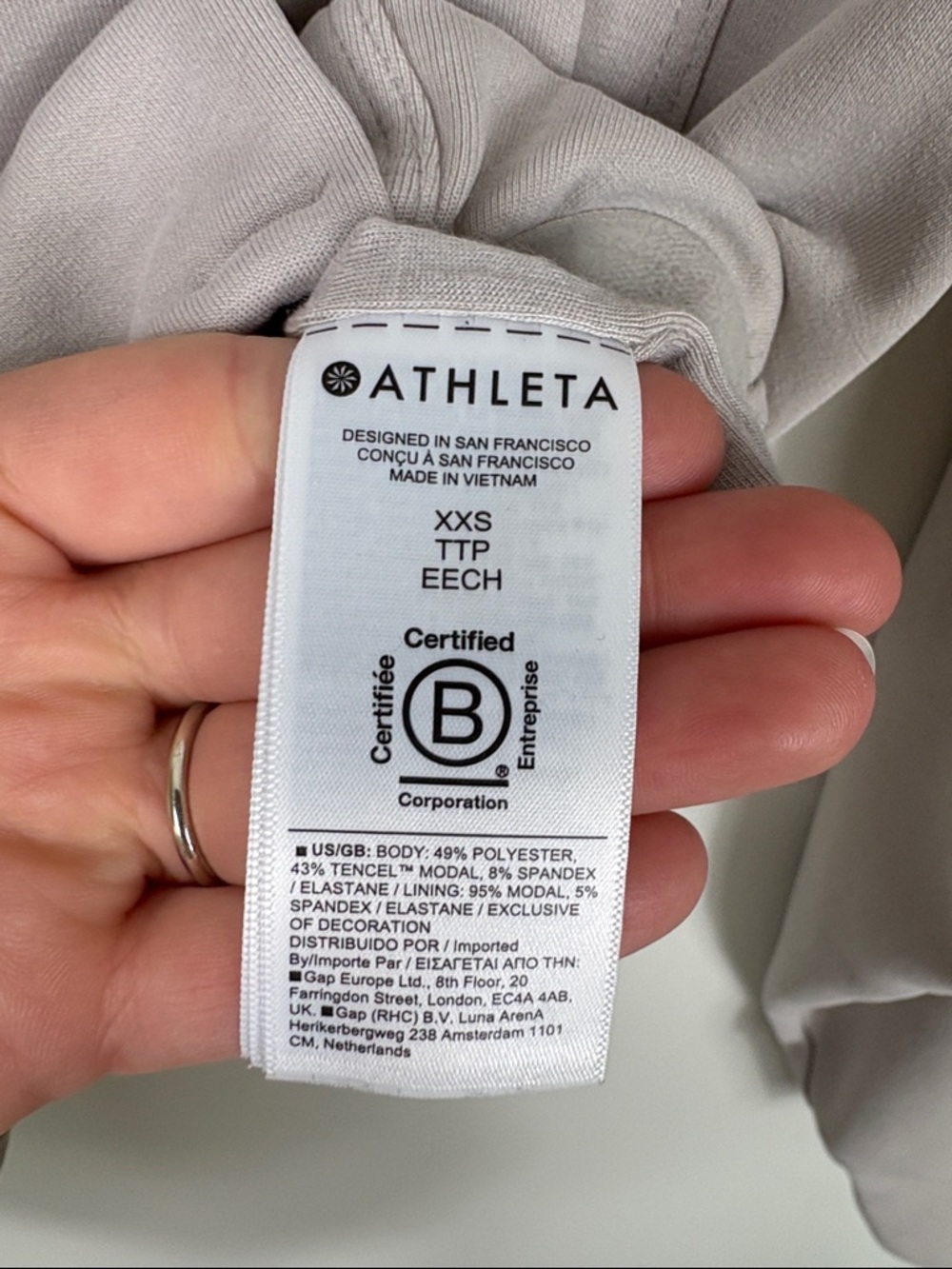 Athleta Seasoft Bubble Hem Hoodie Sweatshirt Abalone Cream Women’s Size XXS - Picture 6 of 9